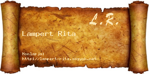 Lampert Rita névjegykártya